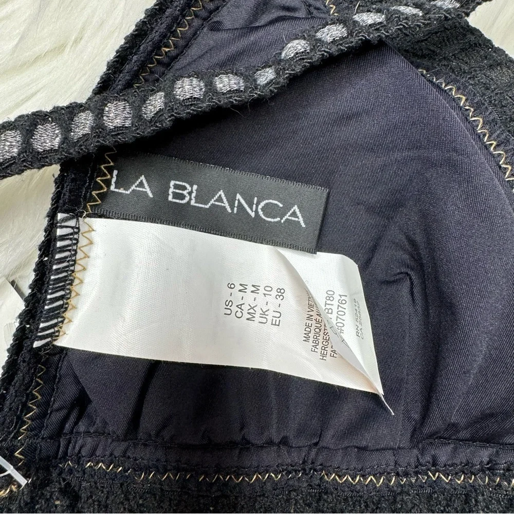 NWT La Blanca Threading Along Triangle Bikini Top size 6